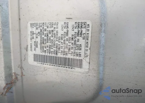 2009 Nissan Rogue Sl z USA, uszkodzony, nr VIN JN8AS58V99W449817